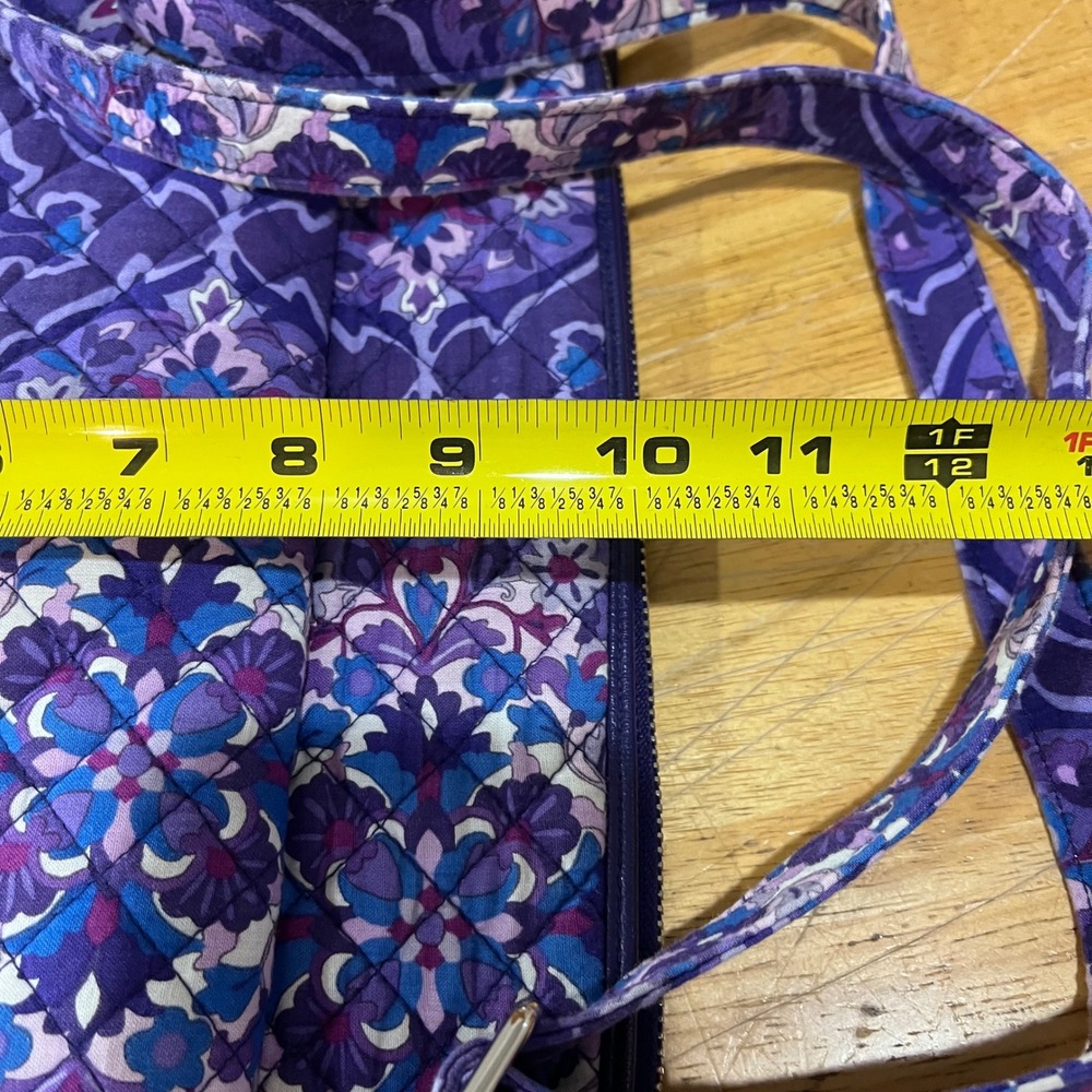 Vera Bradley Purple Floral Paisley Quilted Carson Crossbody Shoulder Bag Boho - Picture 7 of 9